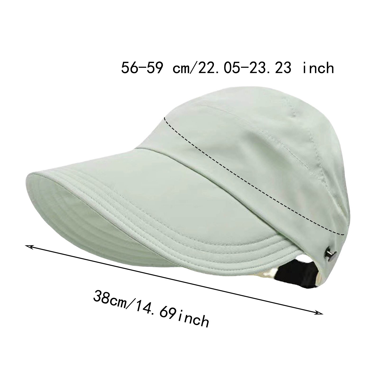 thumbnail image 3 of Sombrero de sol con lazo para mujer - Diseño sin copa, poliéster, protección UV, talla única (56-59 cm), 3 of 5